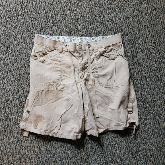 Lee Tan Khaki Drawstring Bermuda Shorts Size 8 - Picture 1 of 6